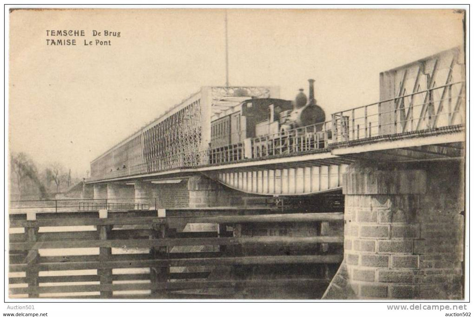 07947g LOCOMOTIVE à VAPEUR - PONT - Temsche - Tamise - Temse