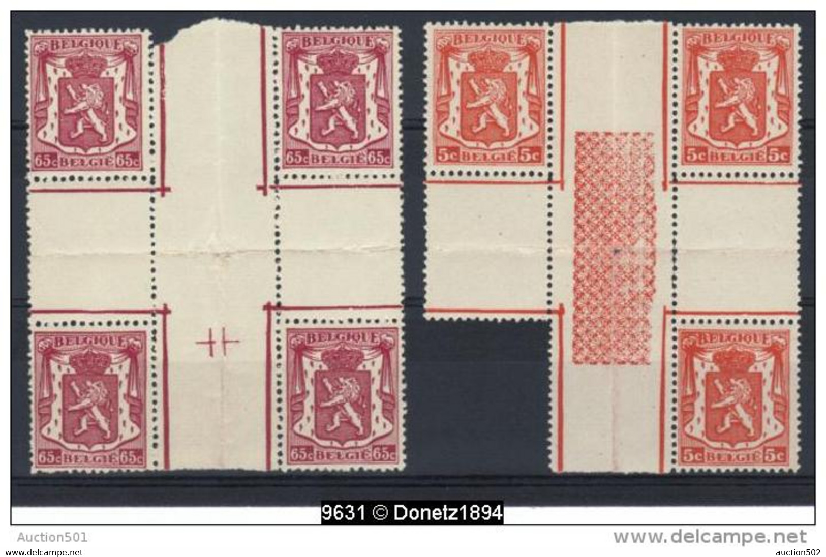 09631 Lot De Paires Et Blocs Interpanneau ** MNH - 1935-1949 Small Seal Of The State