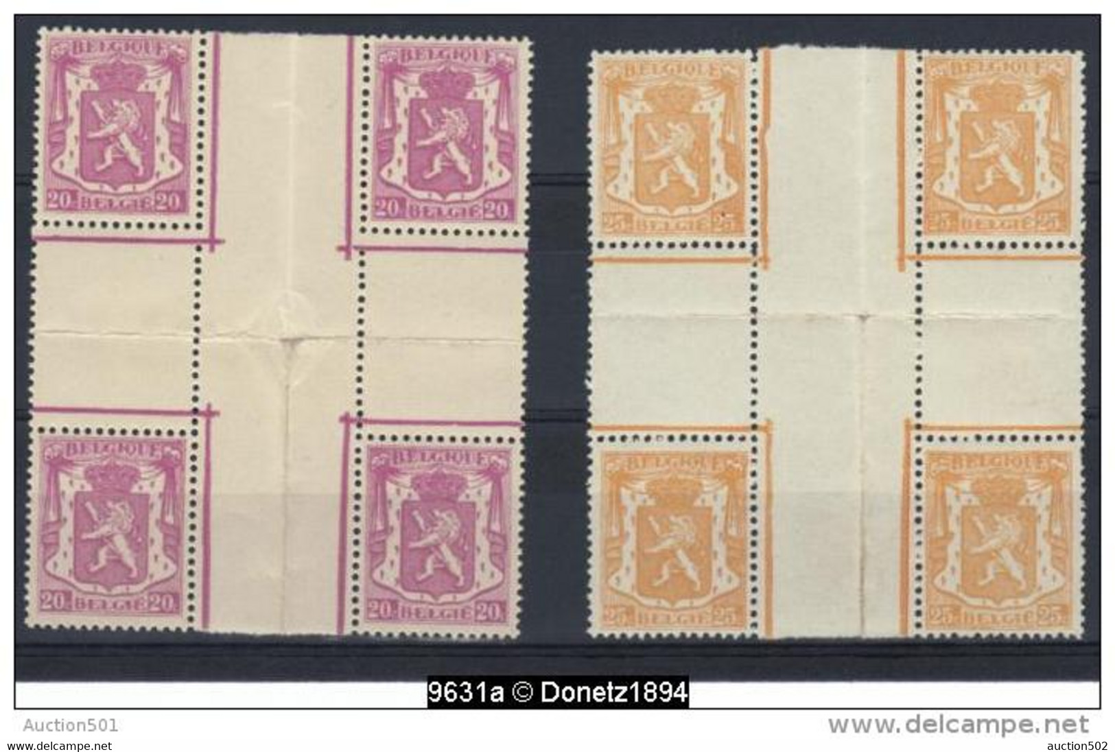 09631 Lot De Paires Et Blocs Interpanneau ** MNH - 1935-1949 Kleines Staatssiegel