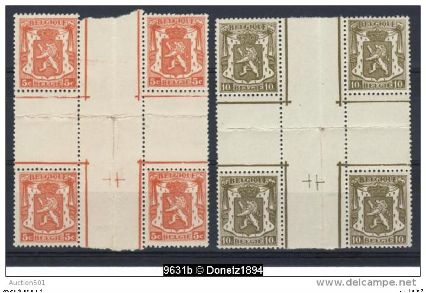 09631 Lot De Paires Et Blocs Interpanneau ** MNH - 1935-1949 Klein Staatswapen