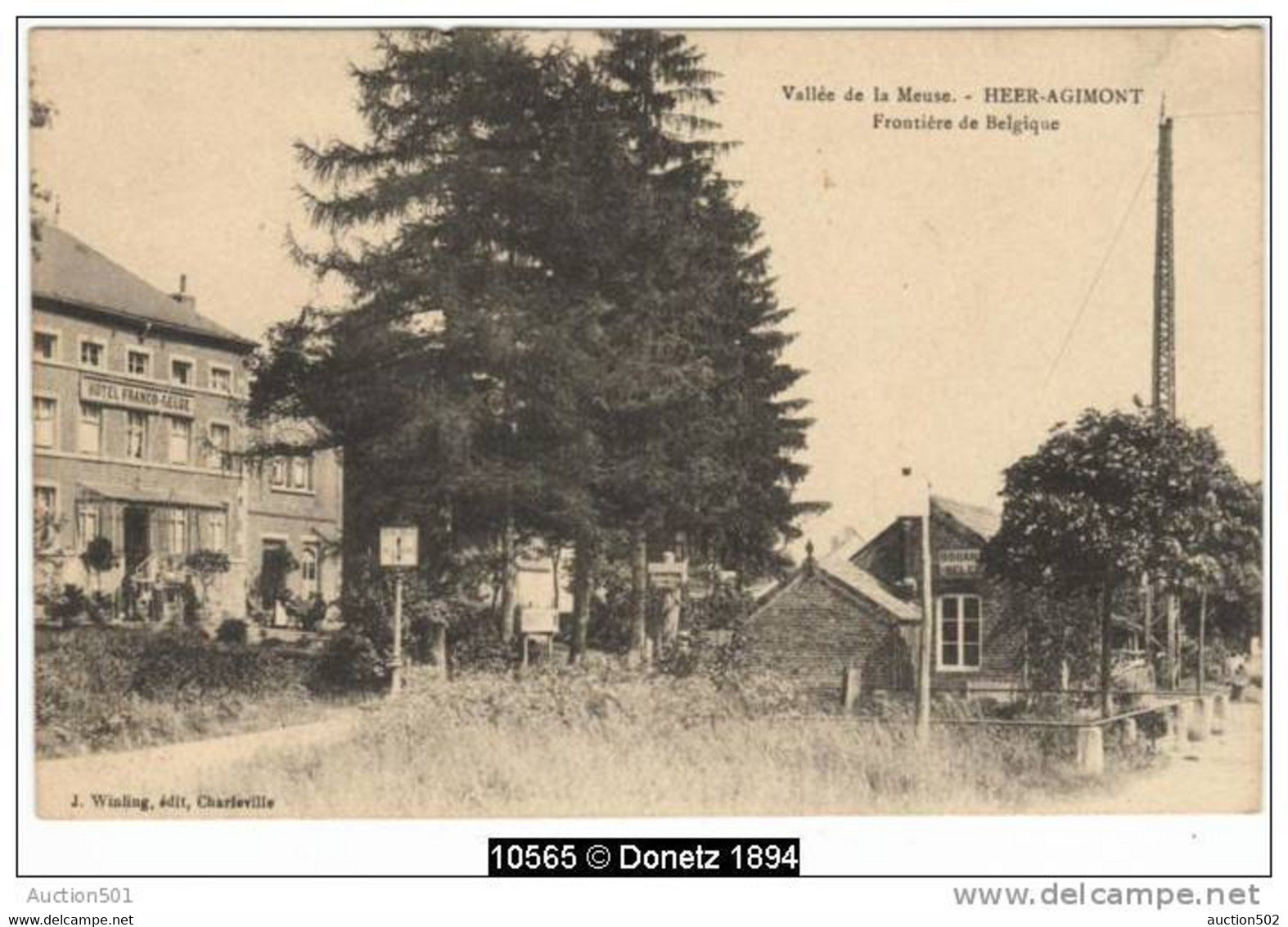 10565g DOUANE - FRONTIÈRE - HOTEL Franco-Belge - Heer-Agimont - Hastière