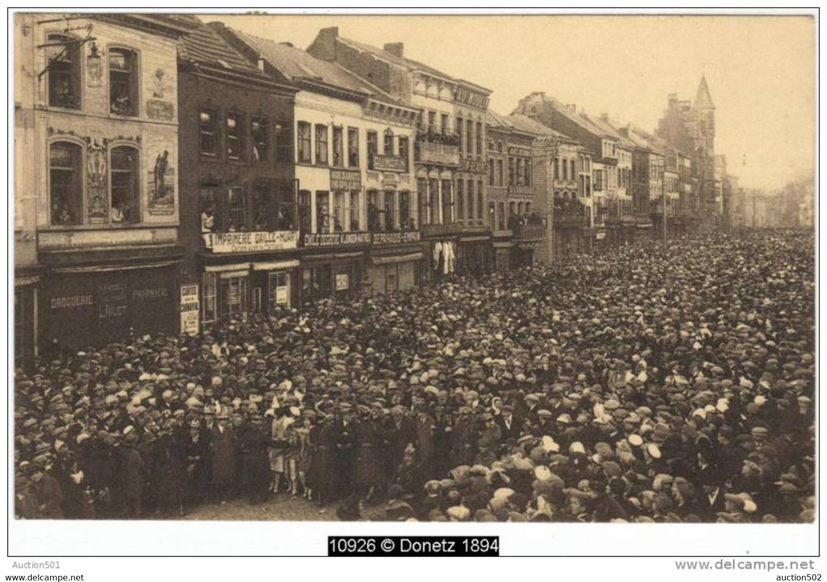 10926g CARNAVAL De BINCHE - La Foule Massée Après Le Passage Du Cortège - 1928 - Binche