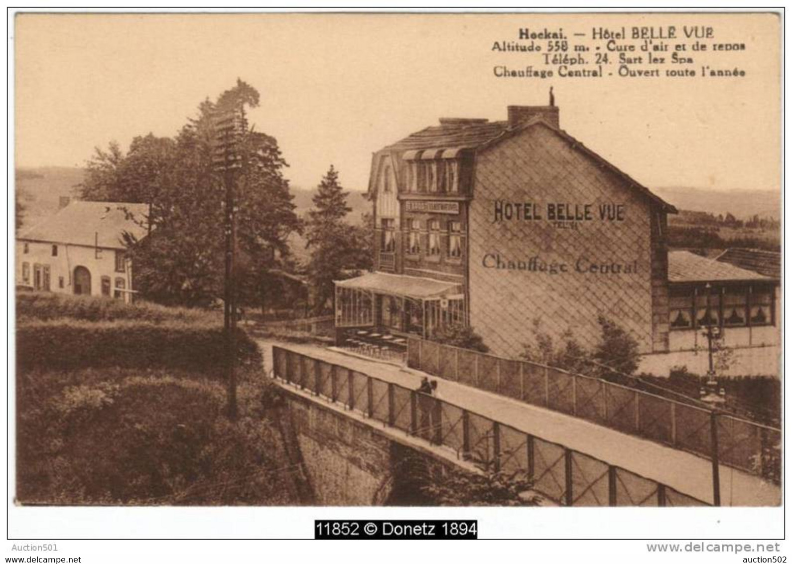 11852g HOTEL Belle Vue  - "Chauffage Central - Cure D'air Et De Repos... Ouvert Toute L'année" - Hockai - Jalhay