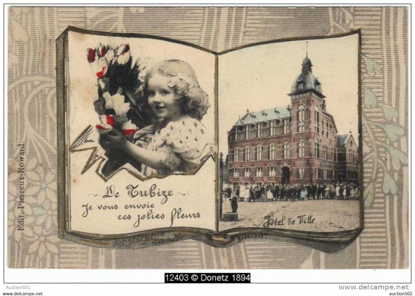 12403g HOTEL De Ville - "De Tubize  Je Vous Envoie Ces Jolies Fleurs" - 1908 - Petite Fille - Tubize