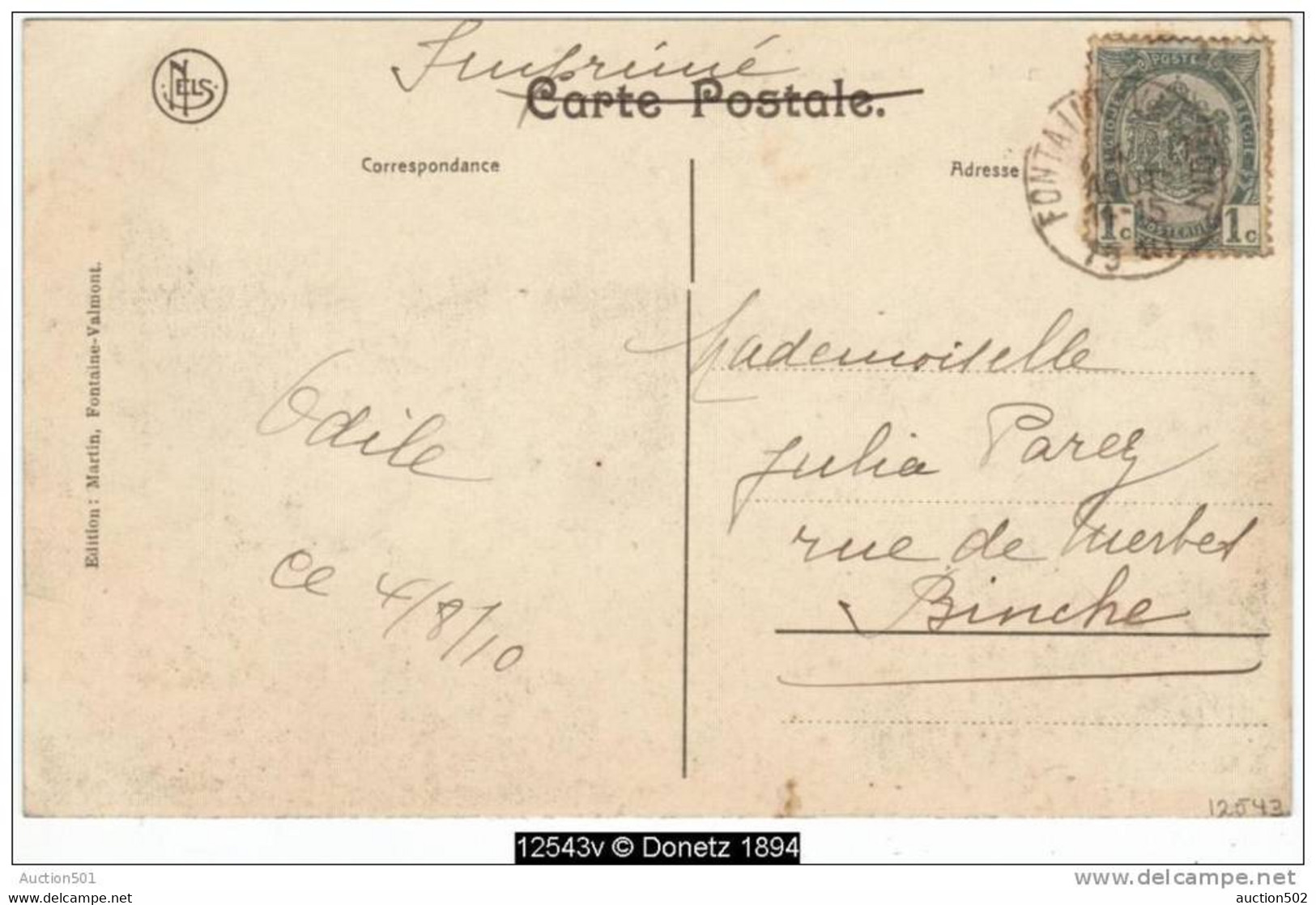 12543g PLACE COMMUNALE - Fontaine-Valmont - 1910 - Merbes-le-Chateau