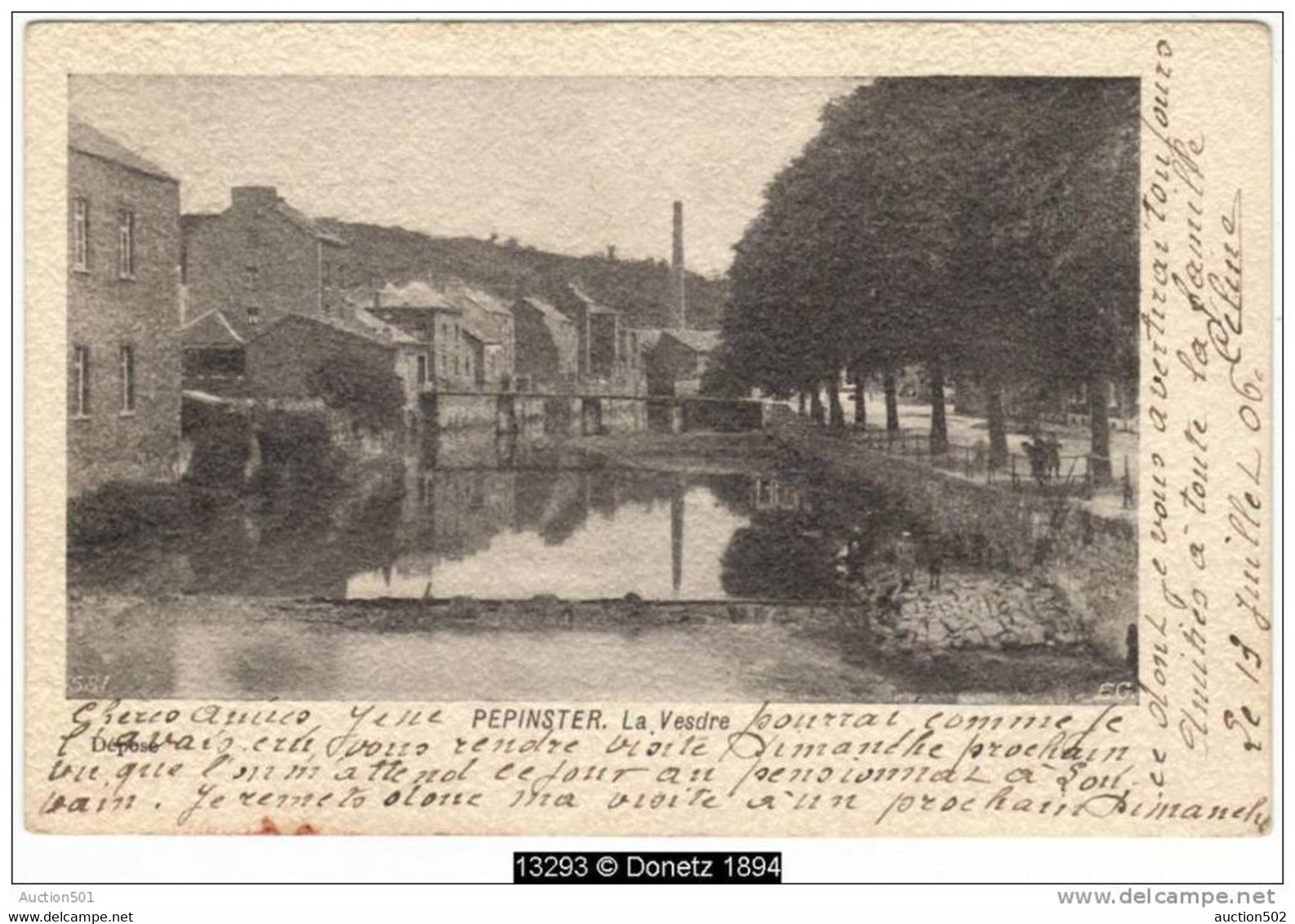 13293g PONT - La VESDRE - Pepinster - 1906 - Pepinster