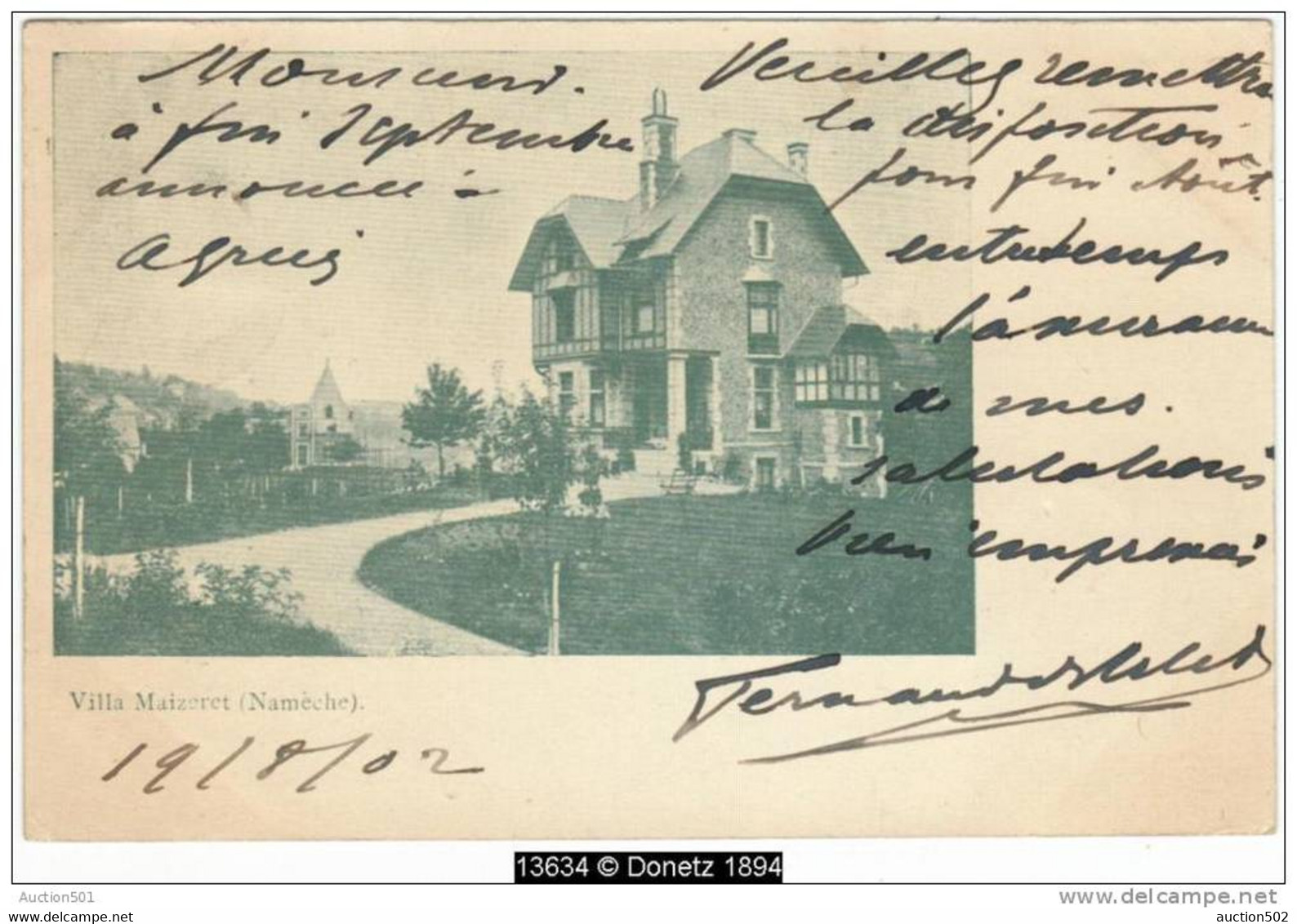 13634g VILLA MAIZERET - Namêche - 1902 - Andenne