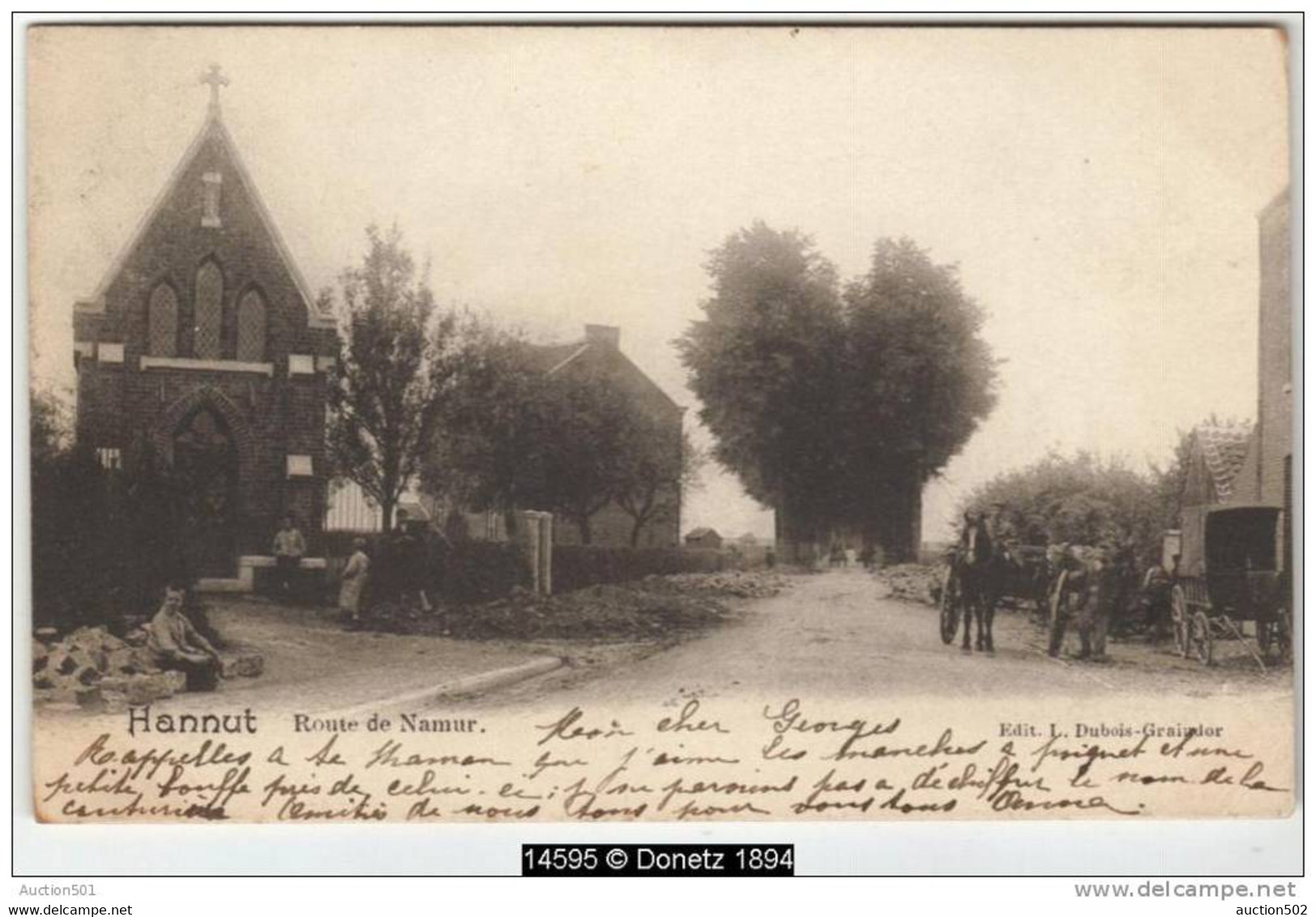 14595g ROUTE De NAMUR - Hannut - 1901 - Eglise - Hannuit