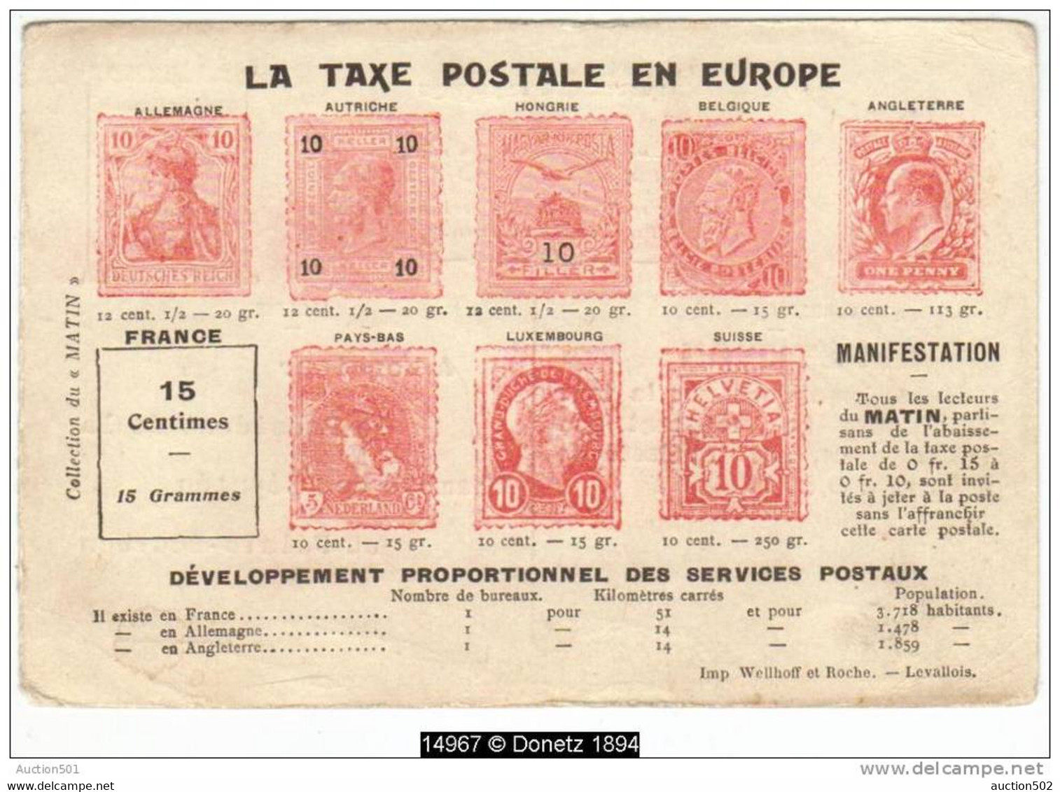 14967g TAXE POSTALE - FRANCE - "Pétition... Que La Taxe De Lettres... Soit Abaissé..." - Ile-de-France