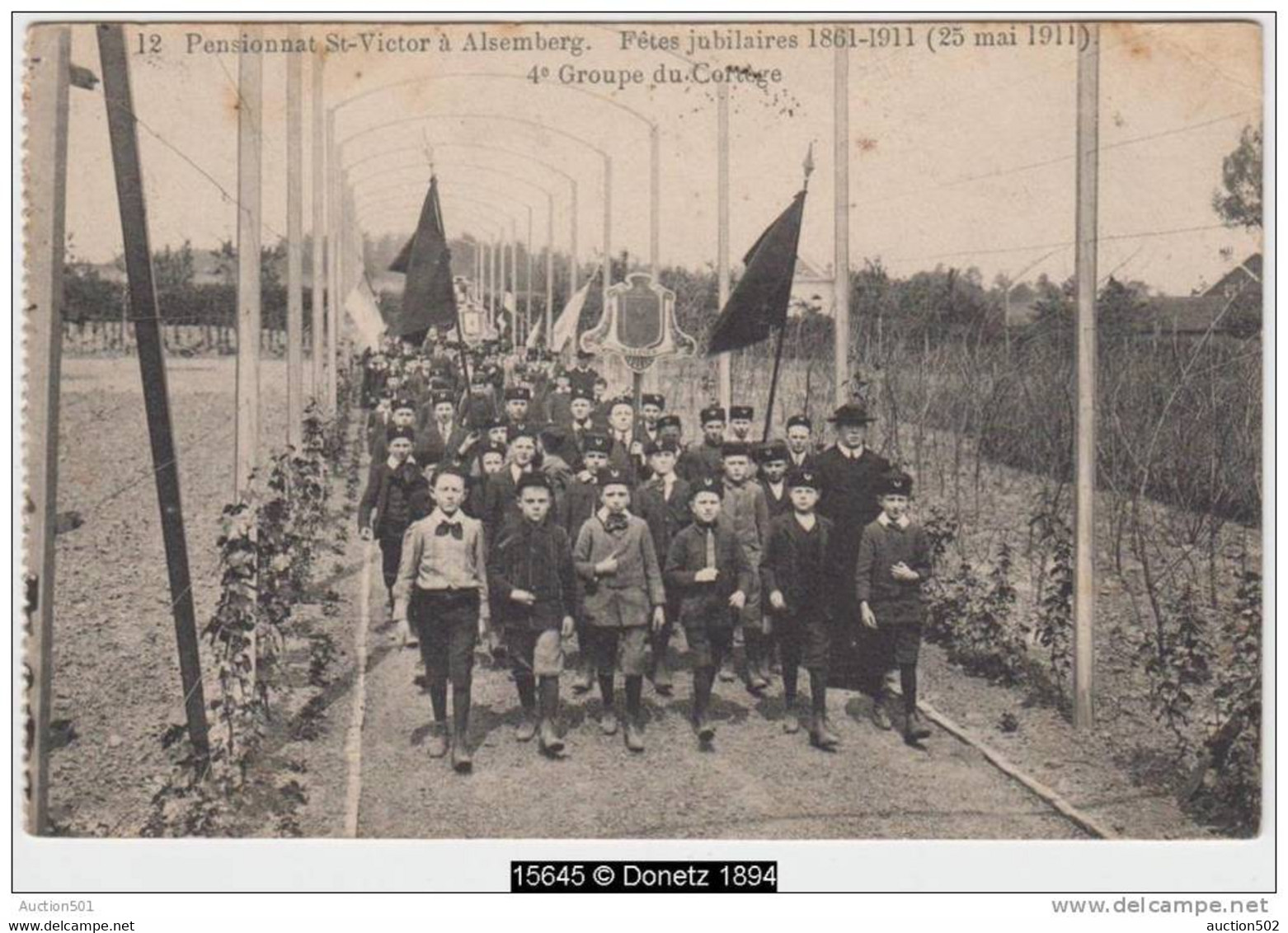 15645g PENSIONNAT St- Victor - Fêtes Jubilaires - 4e Groupe De Cortège - Alsemberg 1911 - Beersel