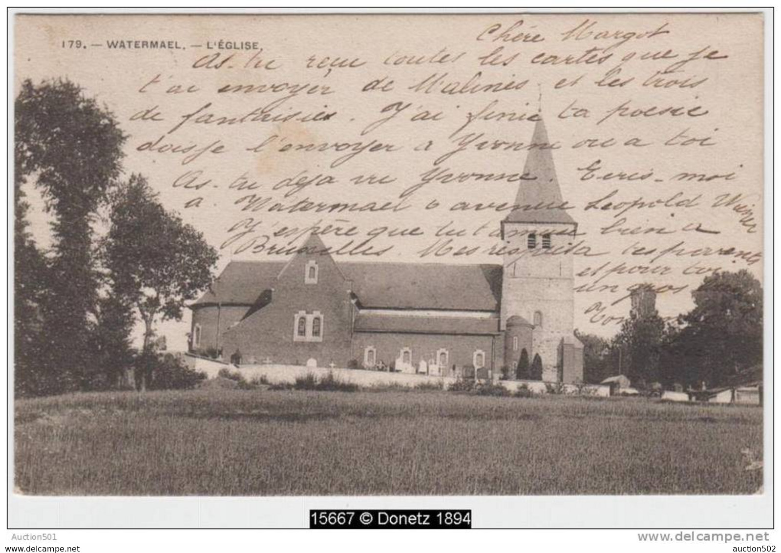 15667g L'EGLISE - Watermael - 1901 - Watermaal-Bosvoorde - Watermael-Boitsfort