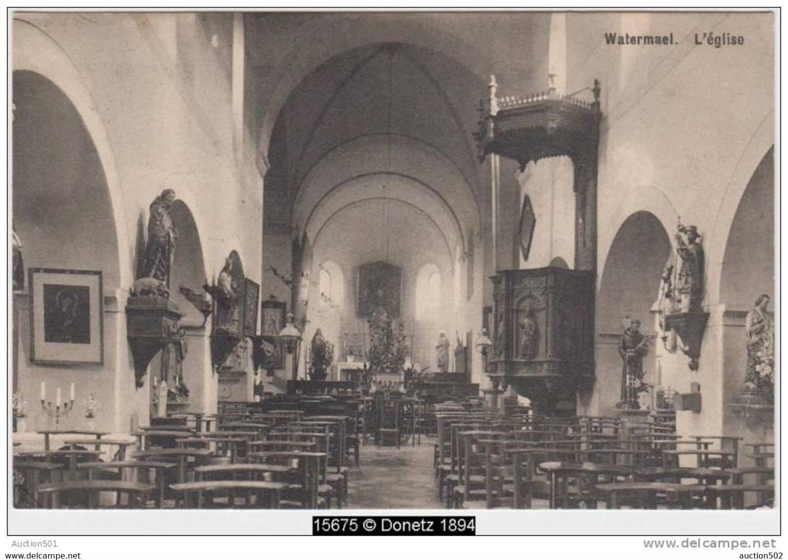 15675g EGLISE L'intérieur - Watermael - 1912 - Watermael-Boitsfort - Watermaal-Bosvoorde