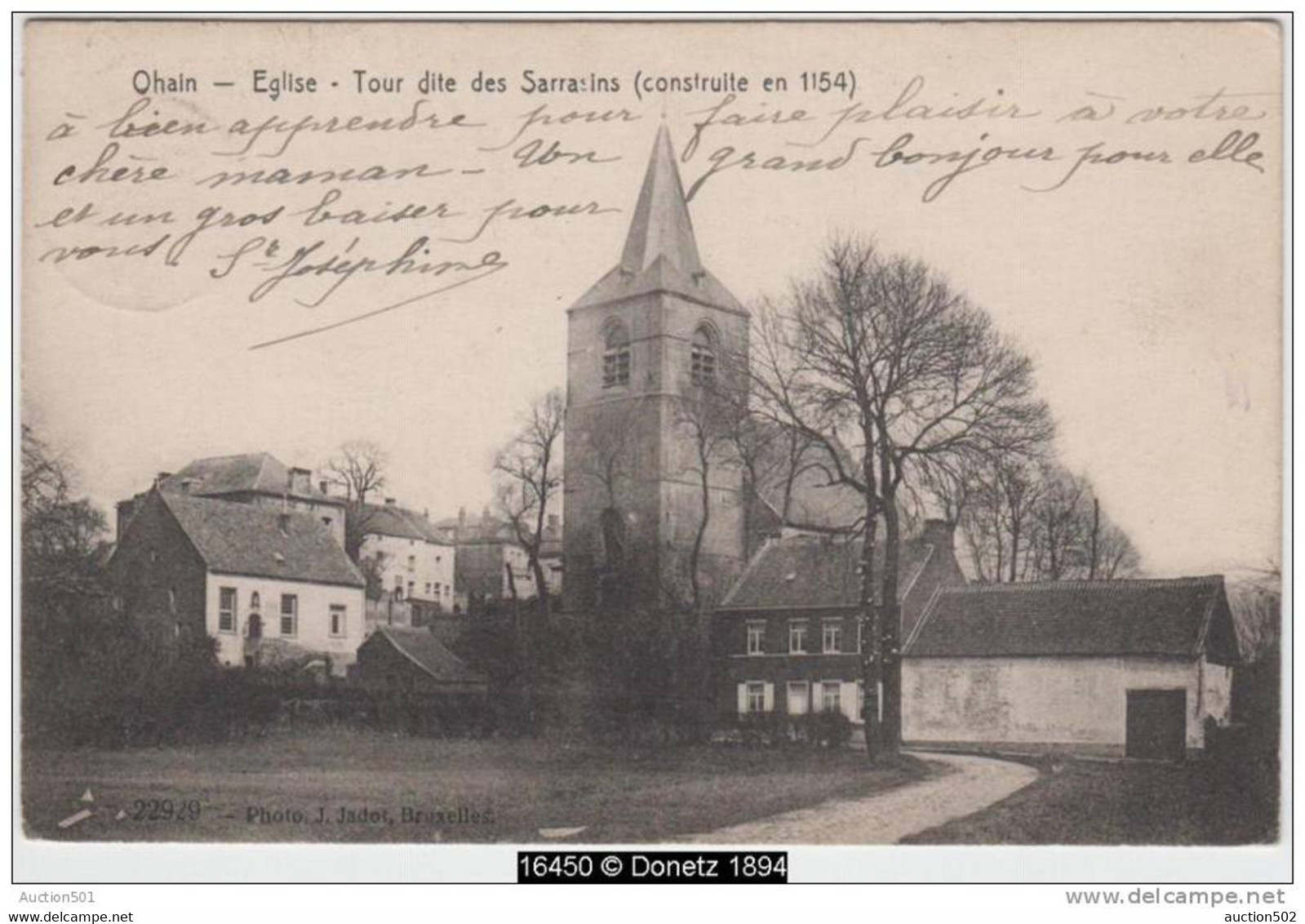 16450g TOUR Des SARRASINS - Eglise - Ohain - 1920 - Lasne