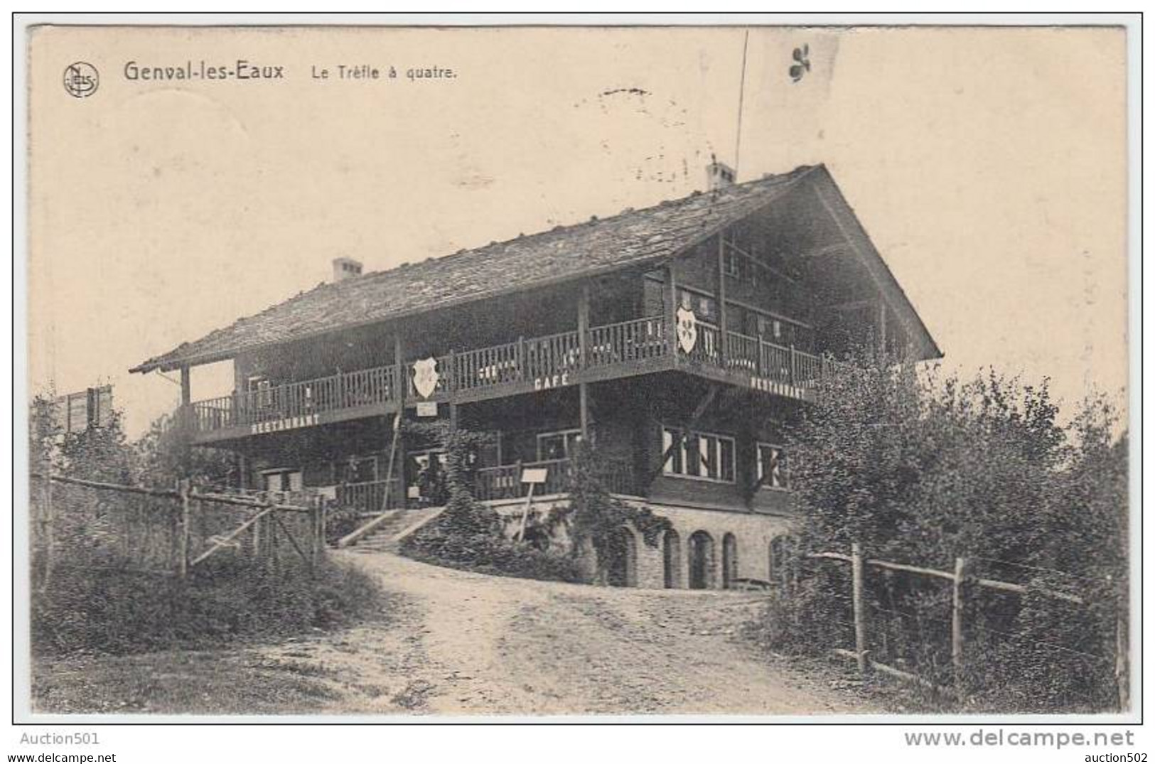 17068g CAFE - RESTAURANT Le Trèfle à Quatre - Genval-les-Eaux - 1910 - Rixensart