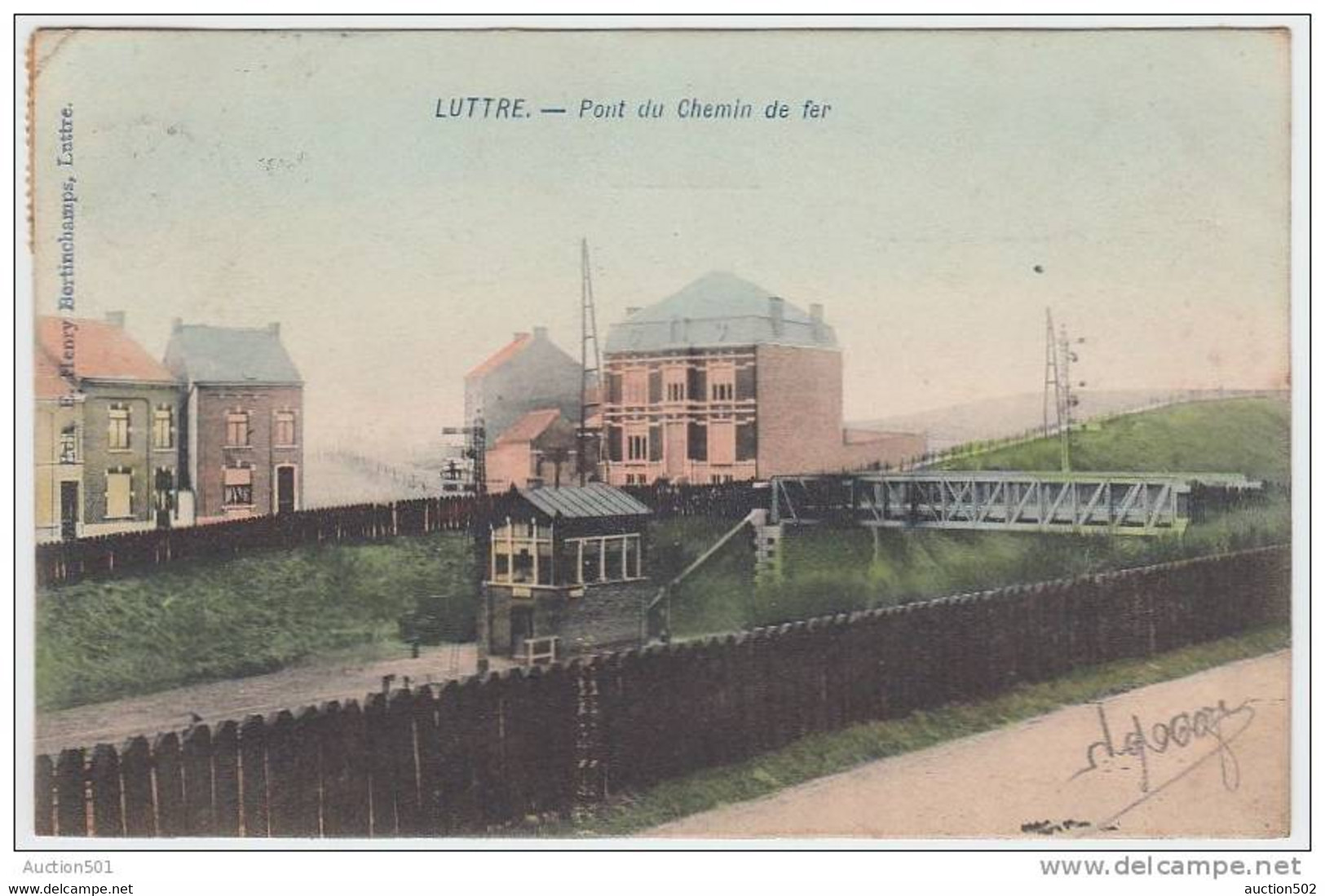 17117g PONT Du CHEMIN De FER - Luttre - 1906 - Colorisée - Pont-à-Celles