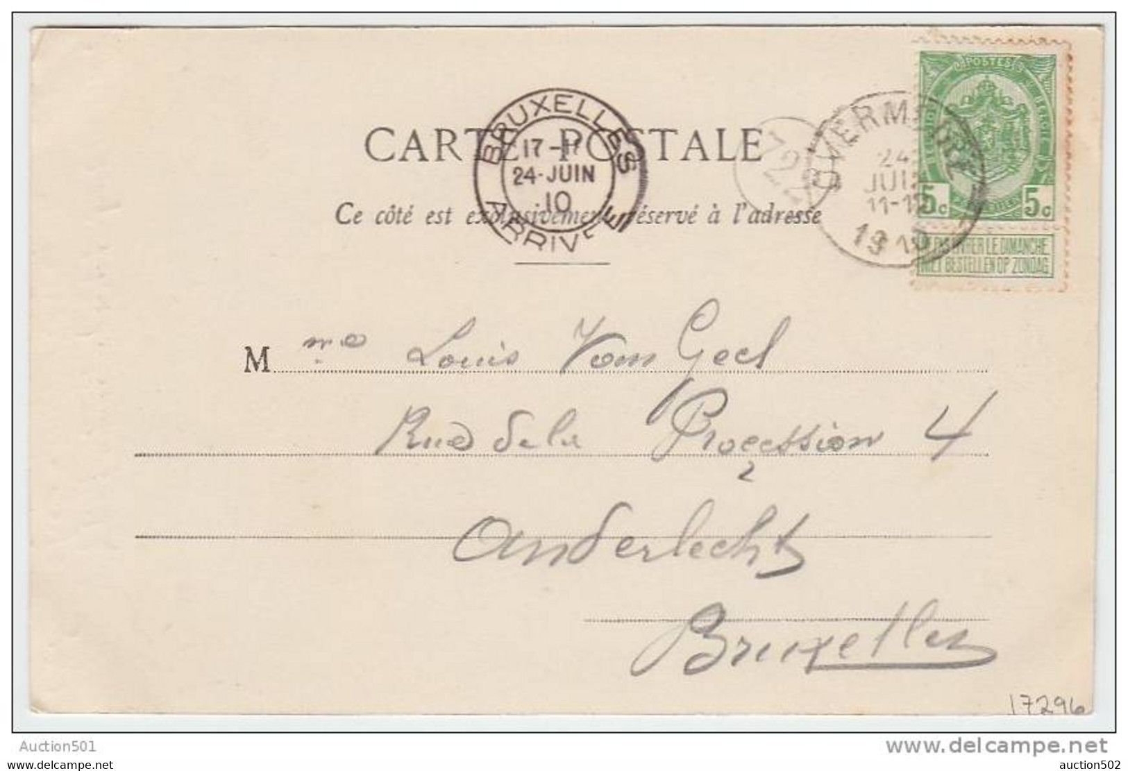 17296g FORET - LAC - Overmeire - 1910 - Berlare