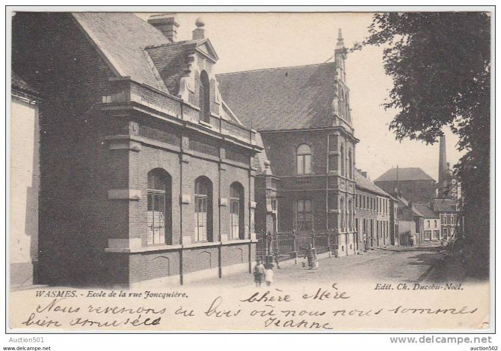 17397g ECOLE - Rue JONCQUIERE - Wasmes  - 1905 - Colfontaine