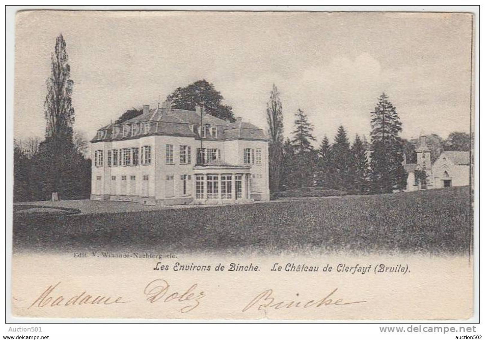 17681g CHATEAU De CLERFAYT - Bruile - 1903 - Binche
