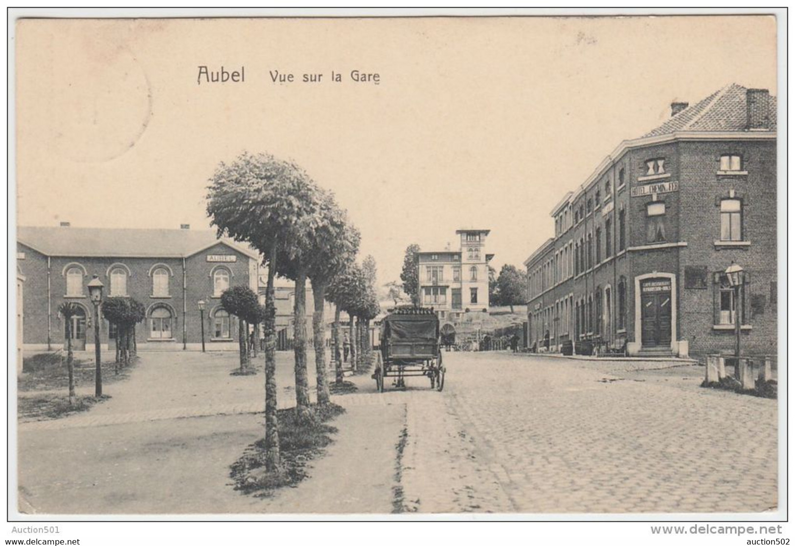 18274g GARE - HOTEL - CAFE - RESTAURANT - Aubel - 1911 - Aubel