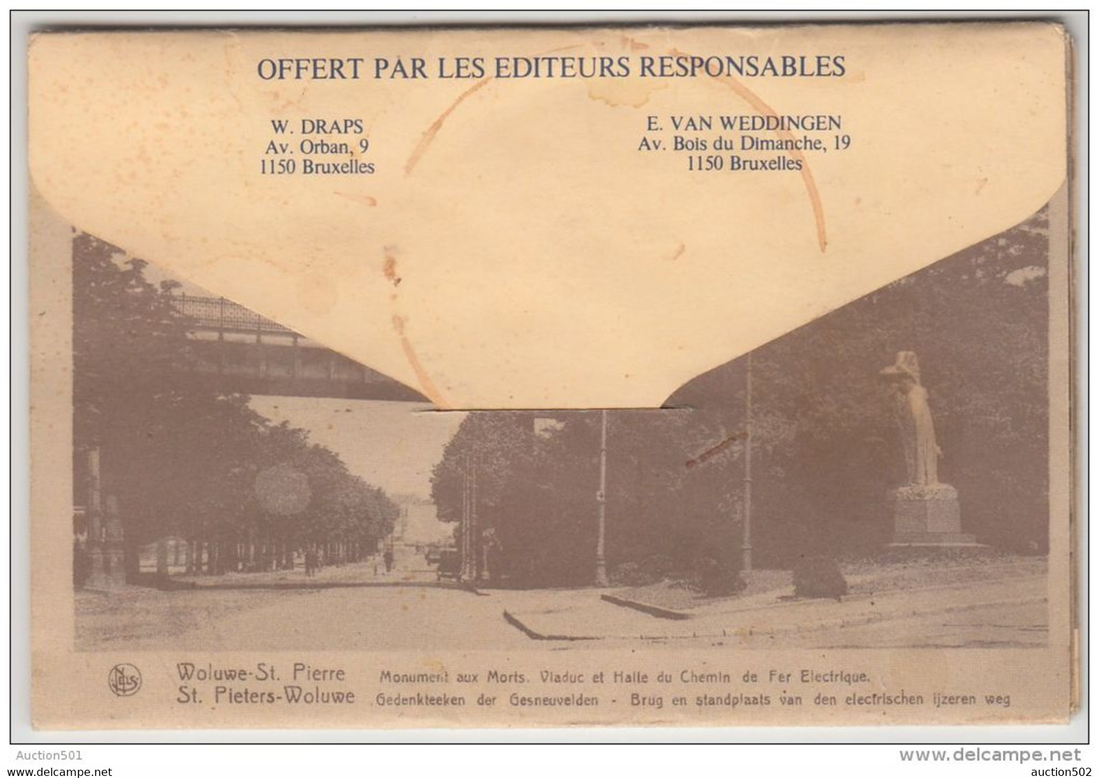 18287g CAFE RESTAURANT -  VIADUC - HALLE du CHEMIN de FER ELECTRIQUE - MAISON COMMUNALE - Woluwe St-Pierre