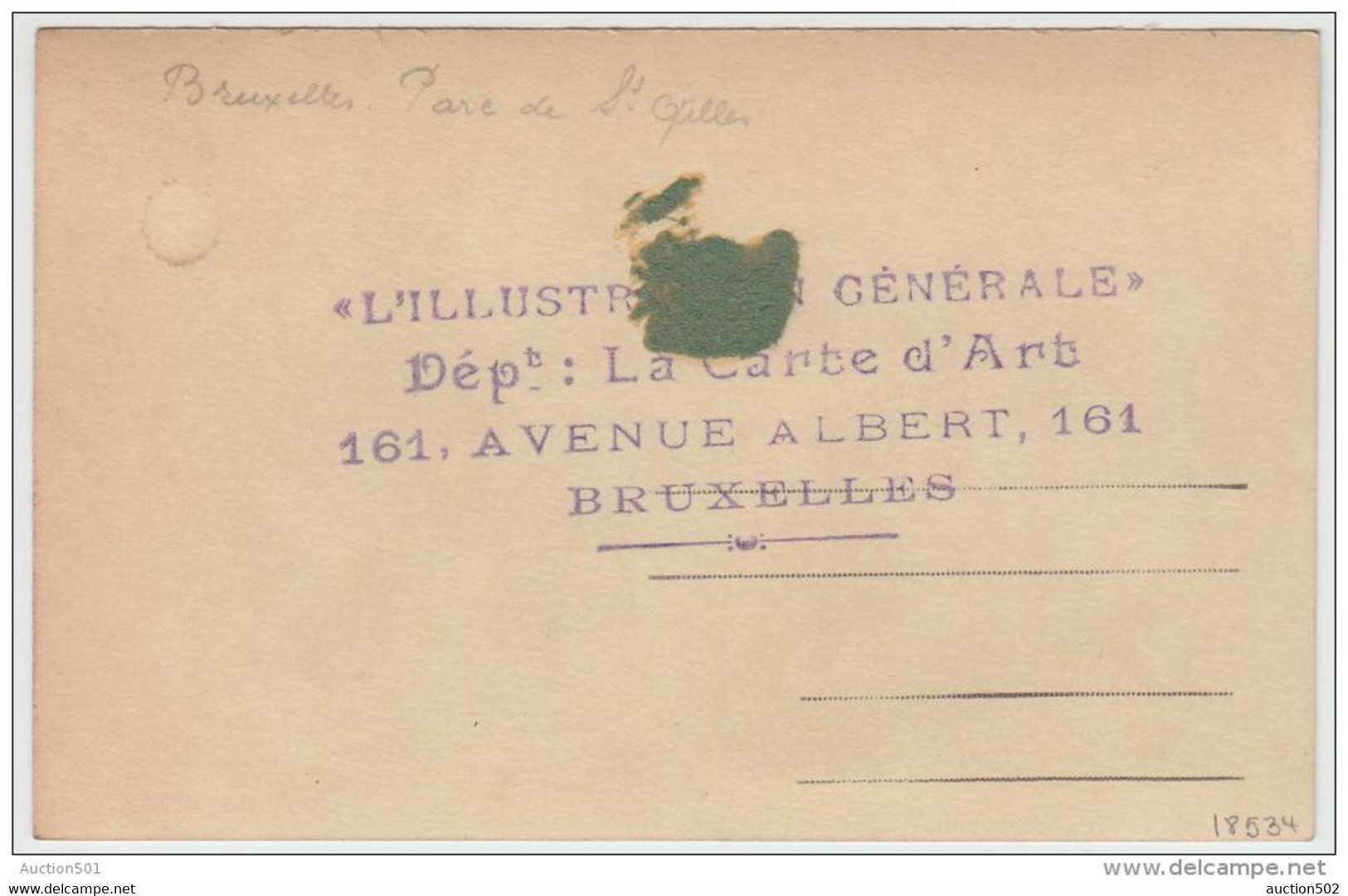 18534g SAINT GILLES - PARC - Carte Mère - Editeur Tobiansky +/- 1926 - St-Gilles - St-Gillis