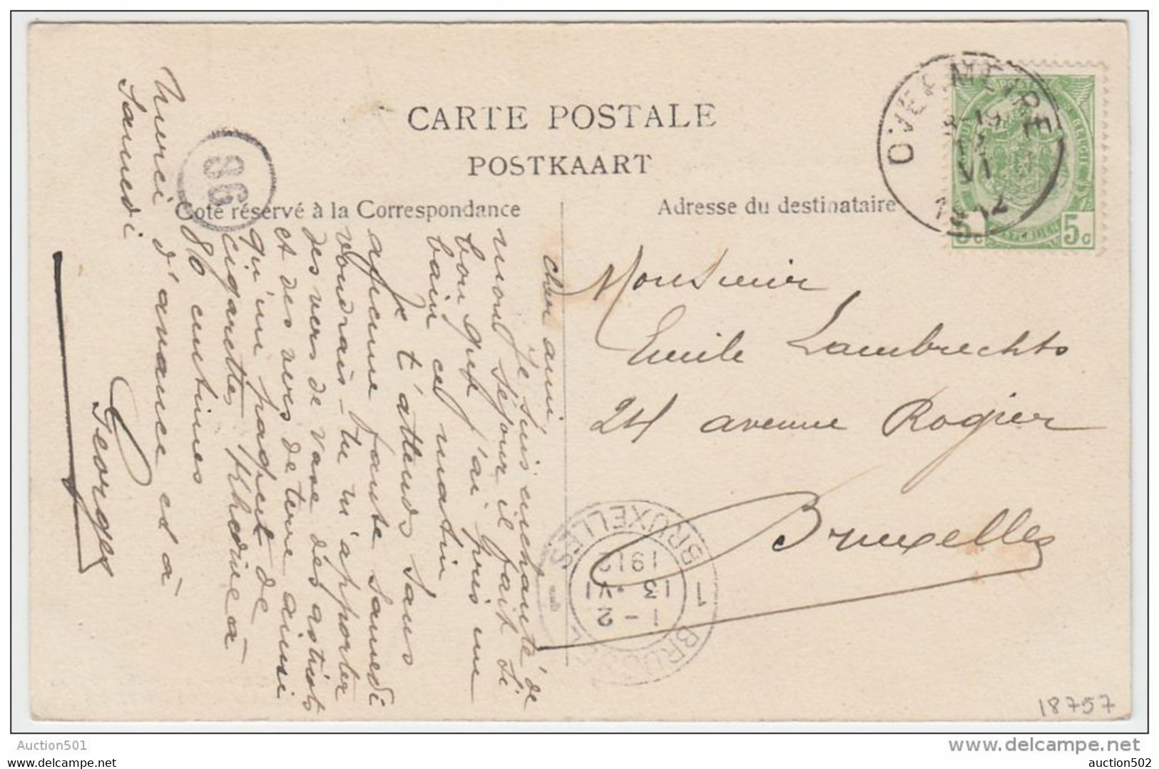 18757g VILLA PRETORIA - Lac - Berlaere-Donck - 1912 - Berlare