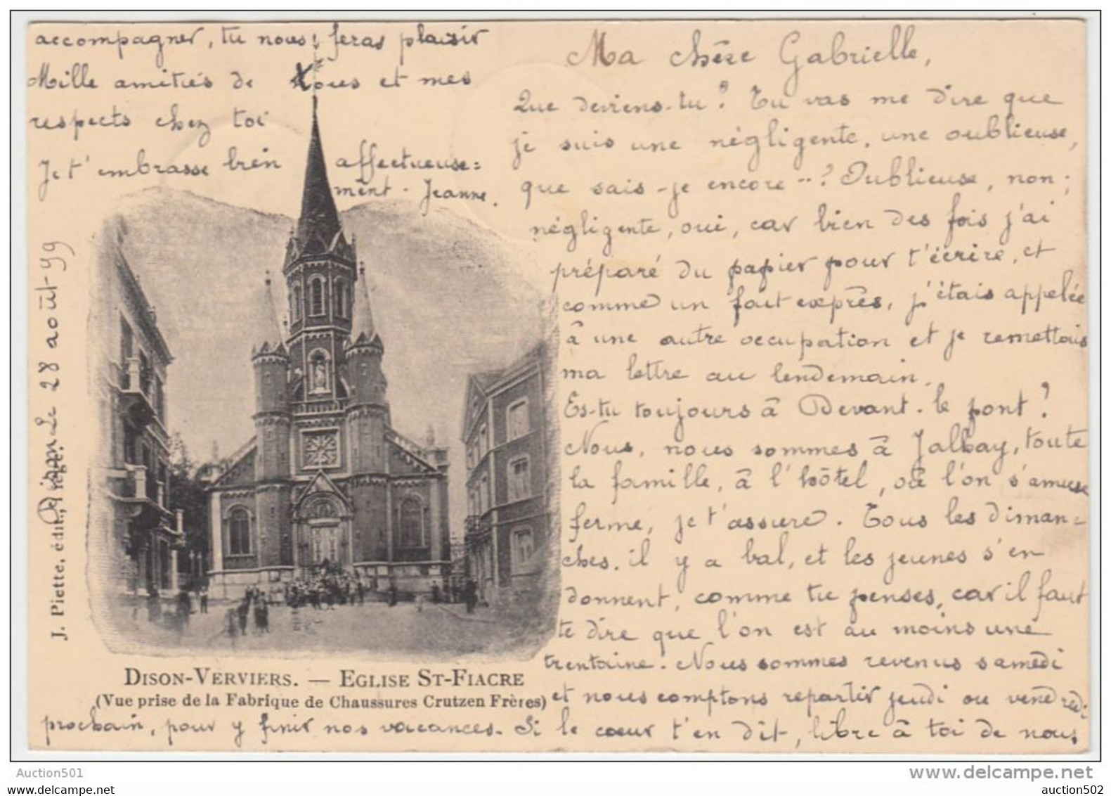 18830g EGLISE St-Fiacre - Dison - 1899 - Dison