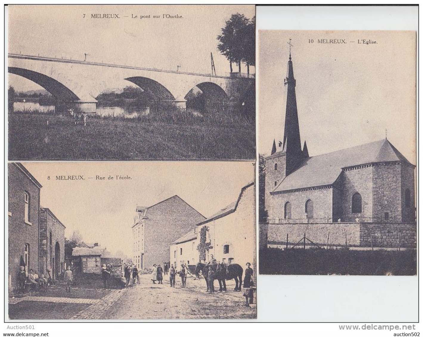 19339g GARE - RAMPE - Rue De STATION - OURTHE - BARRAGE - Melreux - Série 9 Cartes - Hotton