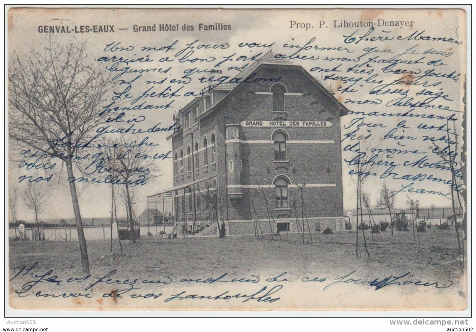 19953g HOTEL Des FAMILLES - Prop. P. Libouton-Denayer - Genval-les-Eaux - 1905 - Rixensart
