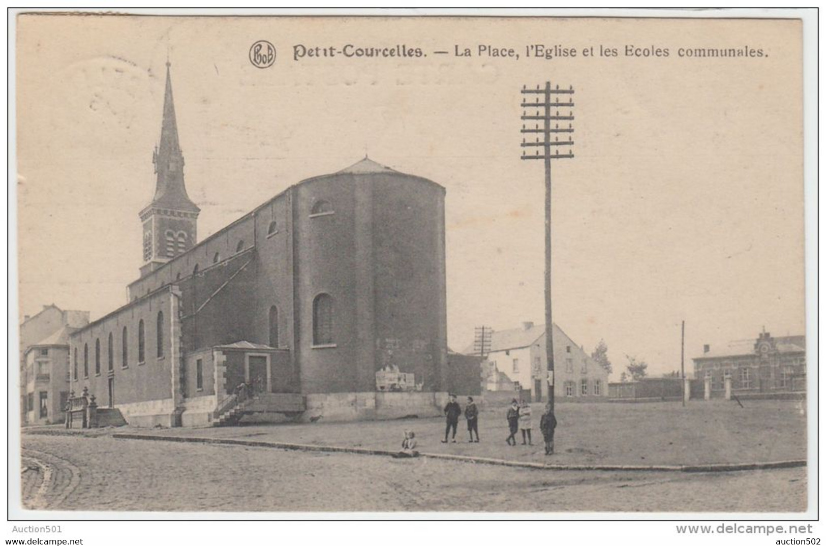 20852g ECOLES COMMUNALES - PLACE - EGLISE - Petit-Courcelles - Courcelles