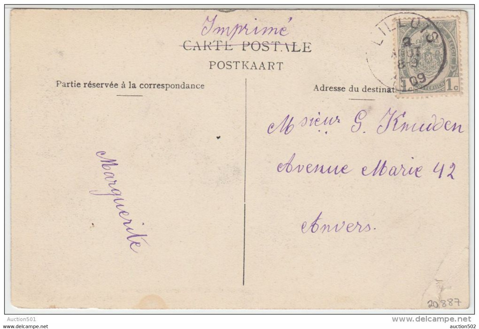 20887g GROTTE De NOTRE DAME De LOURDES - Lillois - 1909 - Braine-l'Alleud