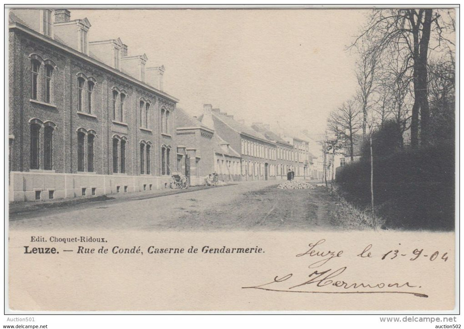 21052g CASERNE De GENDARMERIE - RUE De CONDE - Leuze - 1904 - Leuze-en-Hainaut