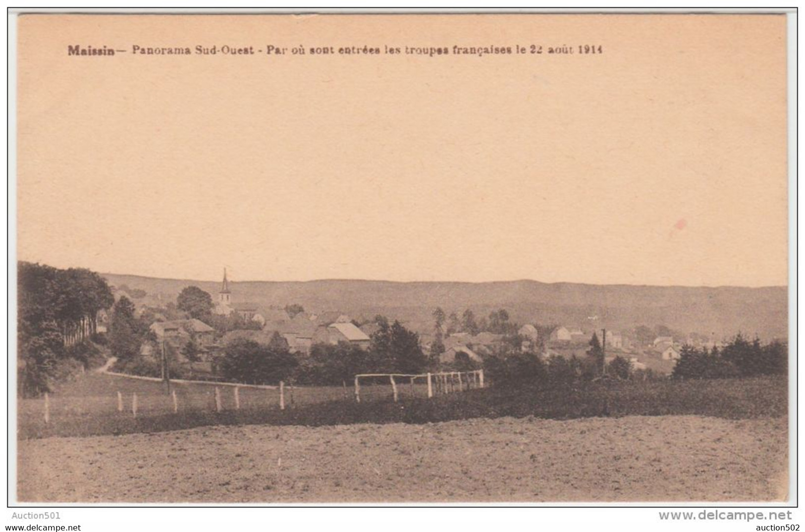 21087g VILLAGE - Panorama SUD-OUEST - Par Où Sont Entrées Les Troupes Françaises Le 22 Août 1914 - Maissin - Paliseul