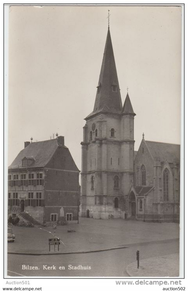 21589g STADHUIS - KERK -HOTEL De VILLE - EGLISE - Bilzen - Carte Photo - Bilzen