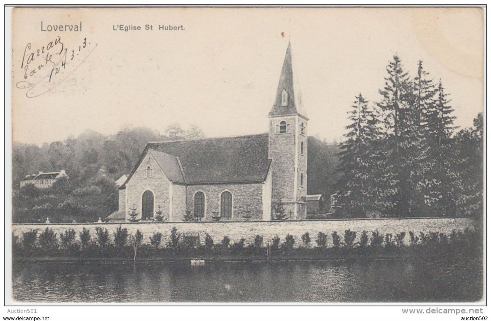 21609g EGLISE St Hubert - Loverval - 1913 - Gerpinnes