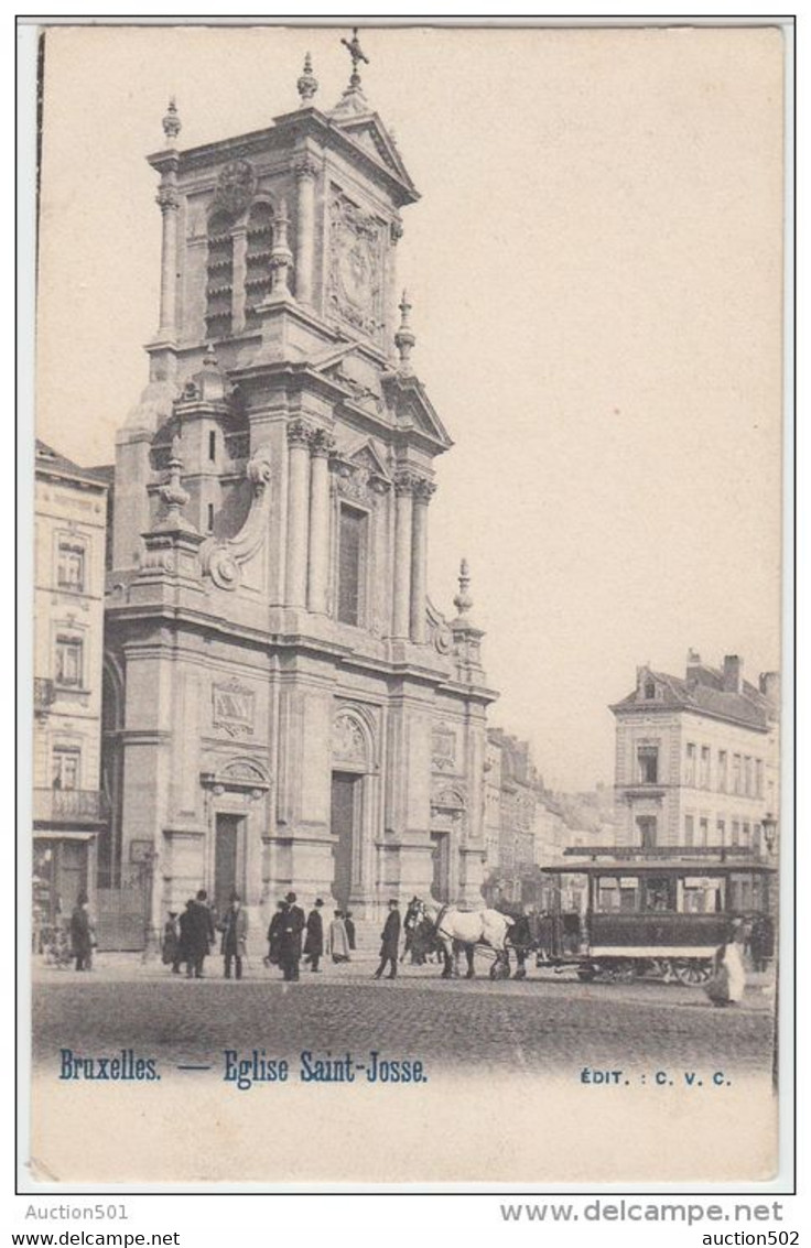 21776g TRAM HIPPOMOBILE - EGLISE SAINT-JOSSE - Bruxelles - St-Joost-ten-Node - St-Josse-ten-Noode