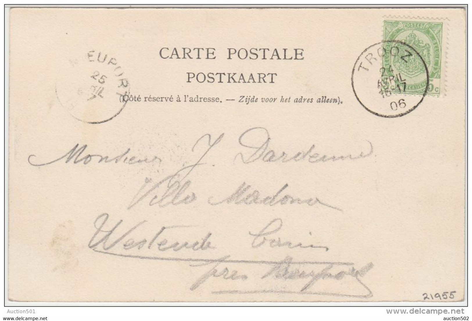 21955g PONT - Prayon - 1906 - Trooz