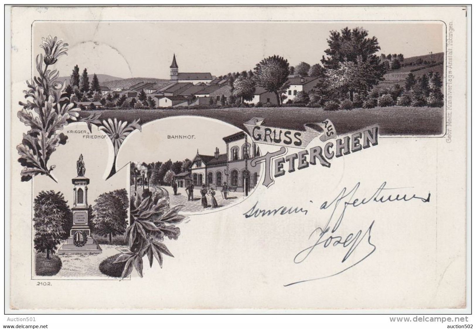 22657g TETERCHEN - Krieger Friedhof - Bahnhof - Panorama - 1898 - Mosaïque - Lorraine