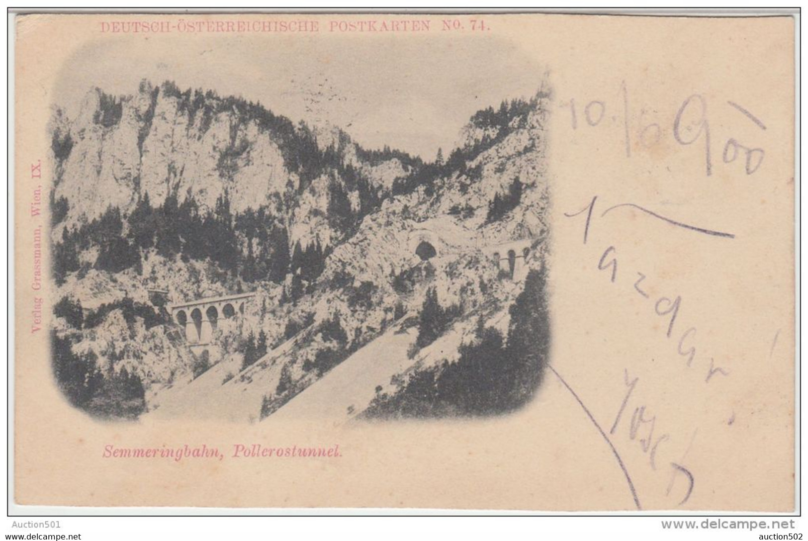 22940g  SEMMERINGBAHN - POLLEROSTUNNEL - 1900 - Semmering