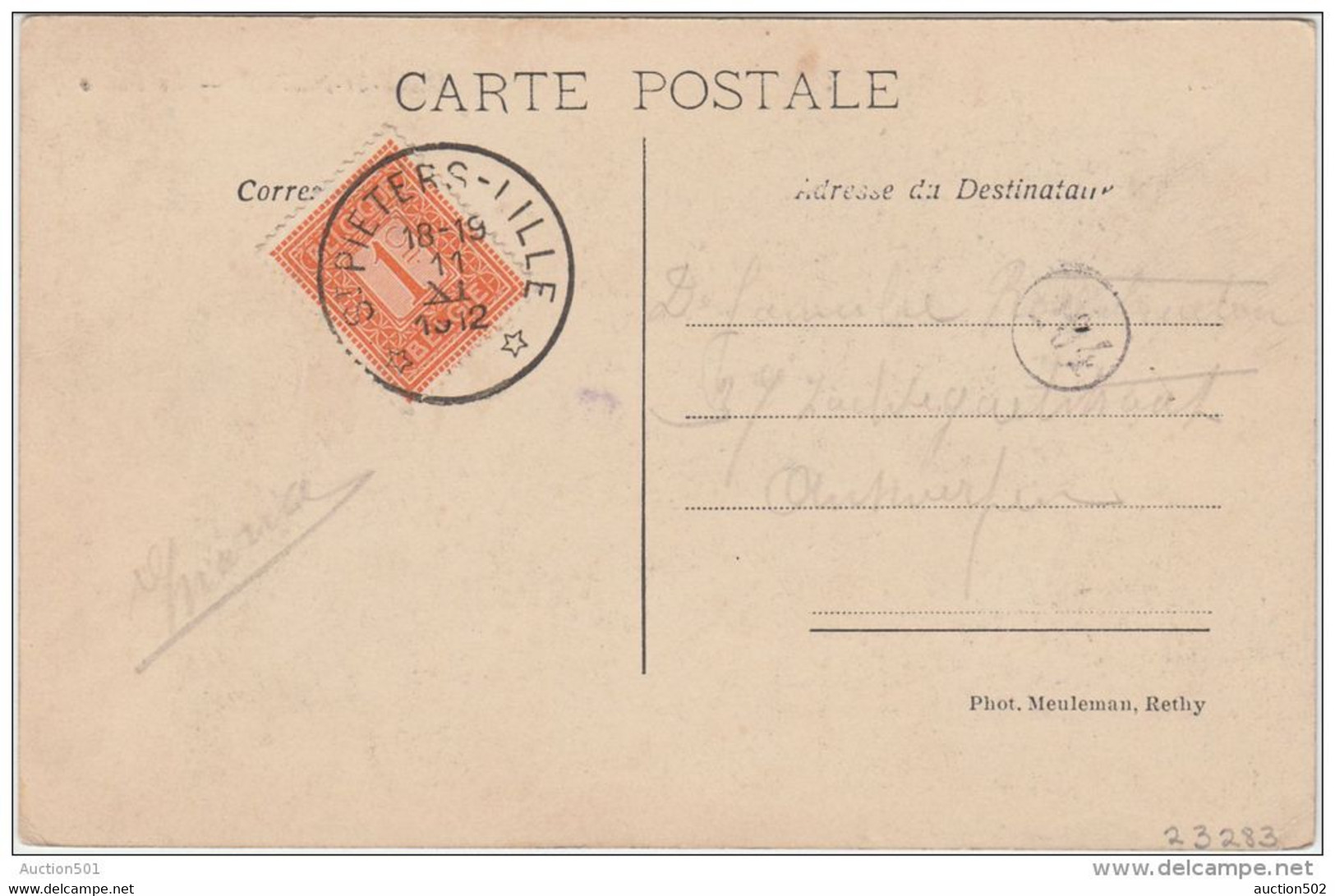 23283g DE PASTORIJ - Lille-St-Pieter - 1912 - Relais - Lille