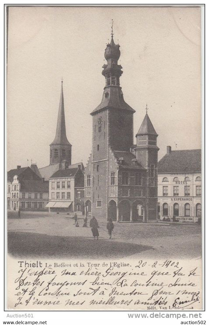 23514g  BEFFROI - TOUR De L'EGLISE - Thielt - 1902 - Tielt