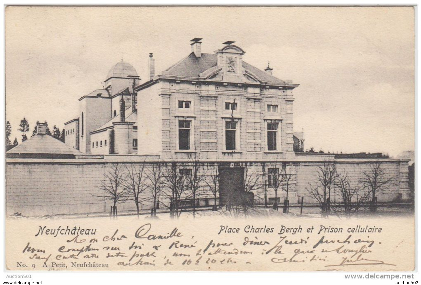 23872g  PRISON CELLULAIRE - PLACE CHARLES BERGH - Neuchâteau - 1902 - Neufchâteau