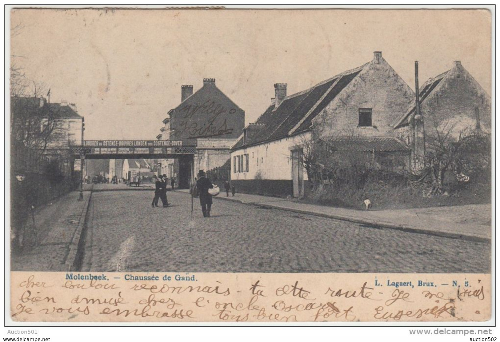 23976g CHAUSSE De GAND - "OSTENDE - DOUVES LONDEN" - Molenbeek - 1908 - St-Jans-Molenbeek - Molenbeek-St-Jean