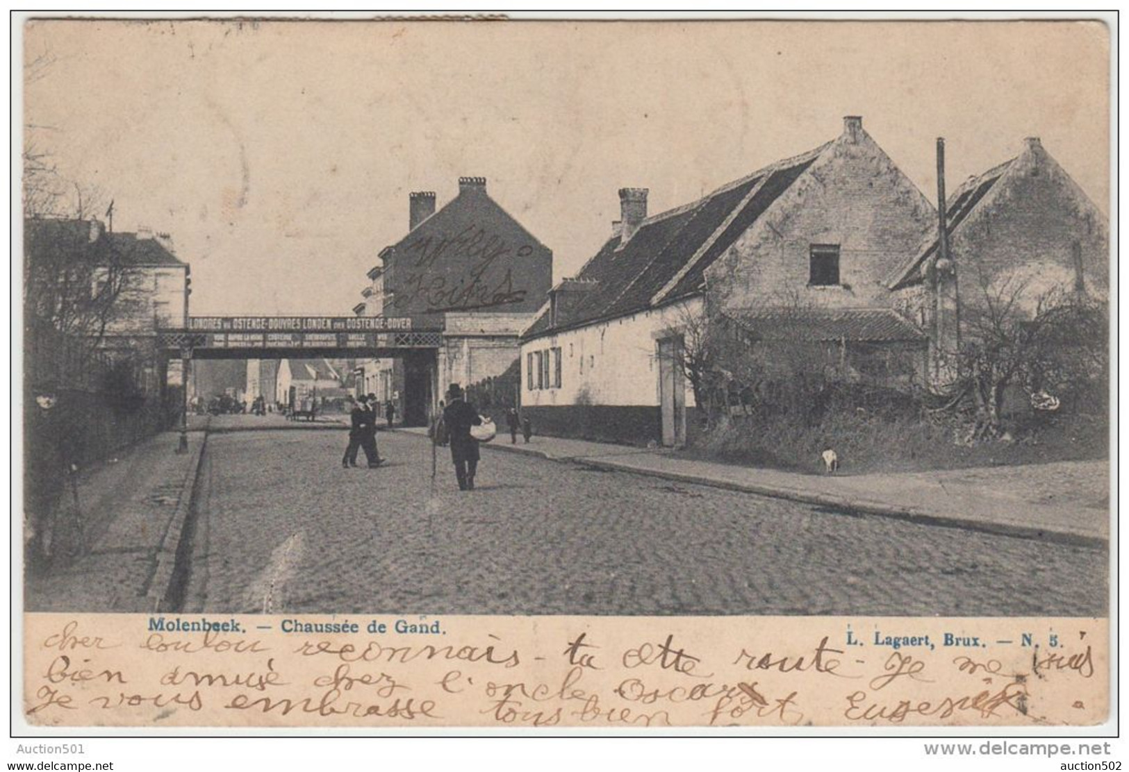 23976g CHAUSSE De GAND - "OSTENDE - DOUVES LONDEN" - Molenbeek - 1908 - Molenbeek-St-Jean - St-Jans-Molenbeek