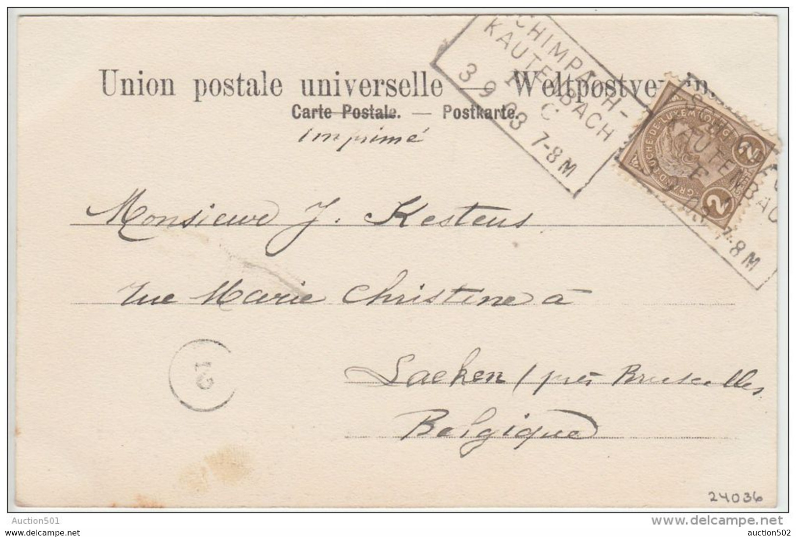 24036g  WILTZ - Stehkempchen Aus Gesehen - 1903 - Wiltz