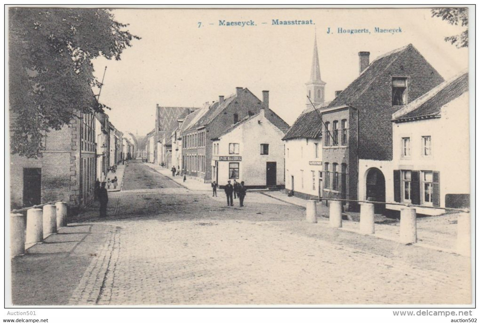 24379g  CAFE - PONT - "IN DE MAASBRUG" - MAASSTRAAT - Maeseyck - 1907 - Maaseik