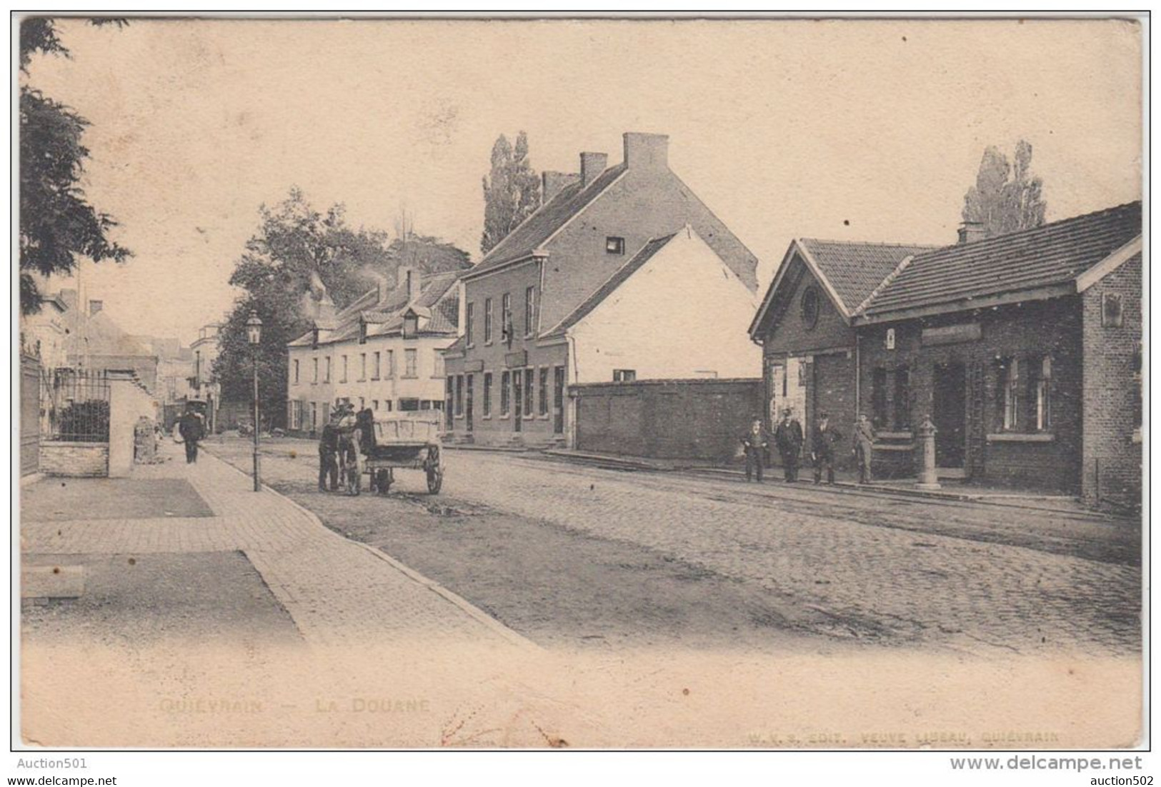 24393g  DOUANE - Charrette - Quiévrain - 1907 - Quiévrain