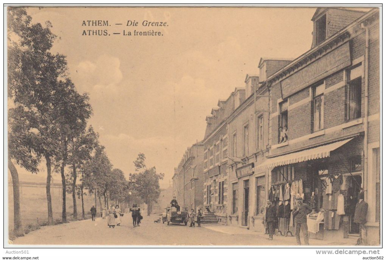 24398g  Die GRENZE - La FRONTIERE - "CONFECTIONNES Sur MESURE" -  Athus - Athem -1919 - Aubange