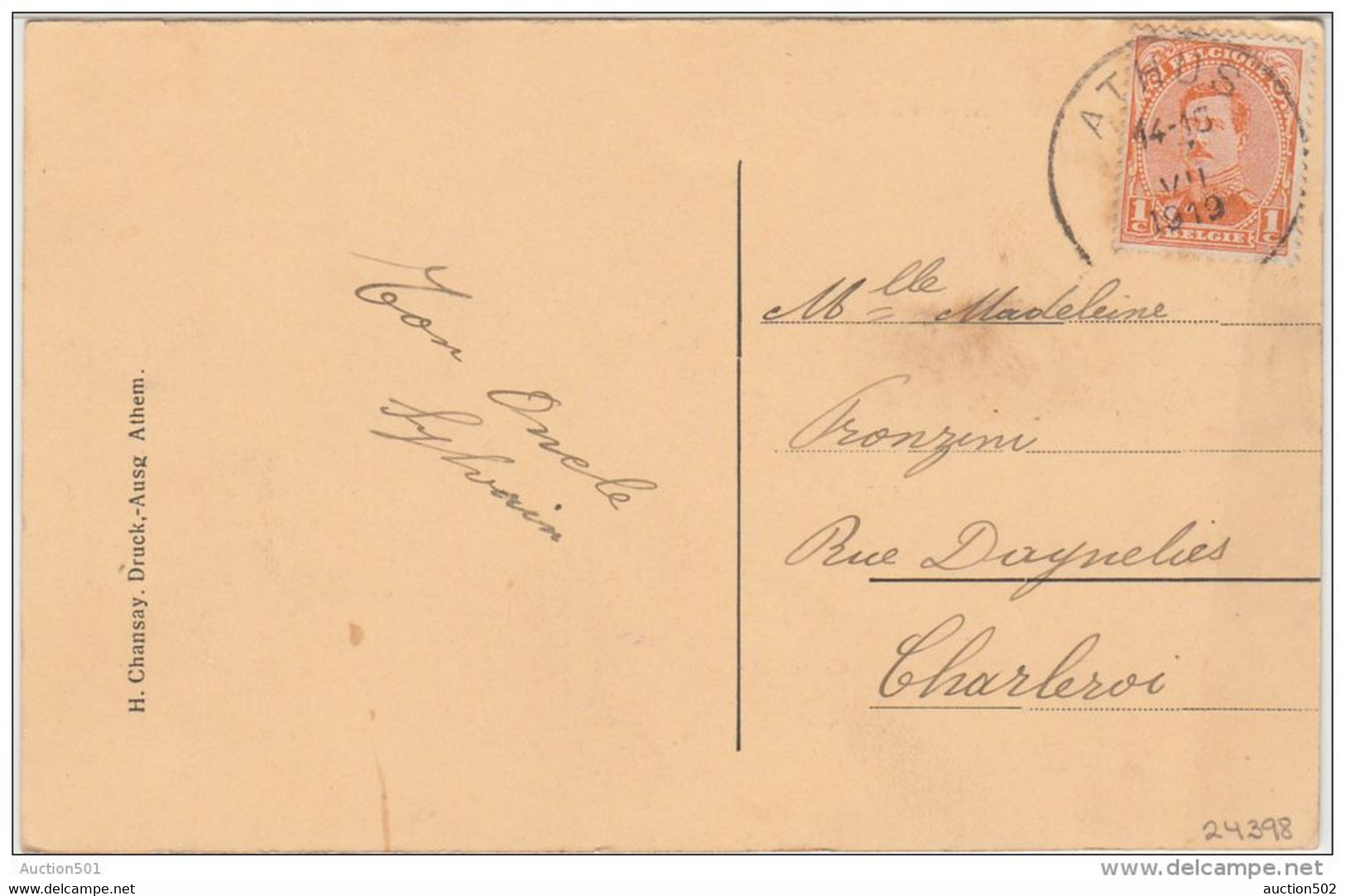 24398g  Die GRENZE - La FRONTIERE - "CONFECTIONNES Sur MESURE" -  Athus - Athem -1919 - Aubange