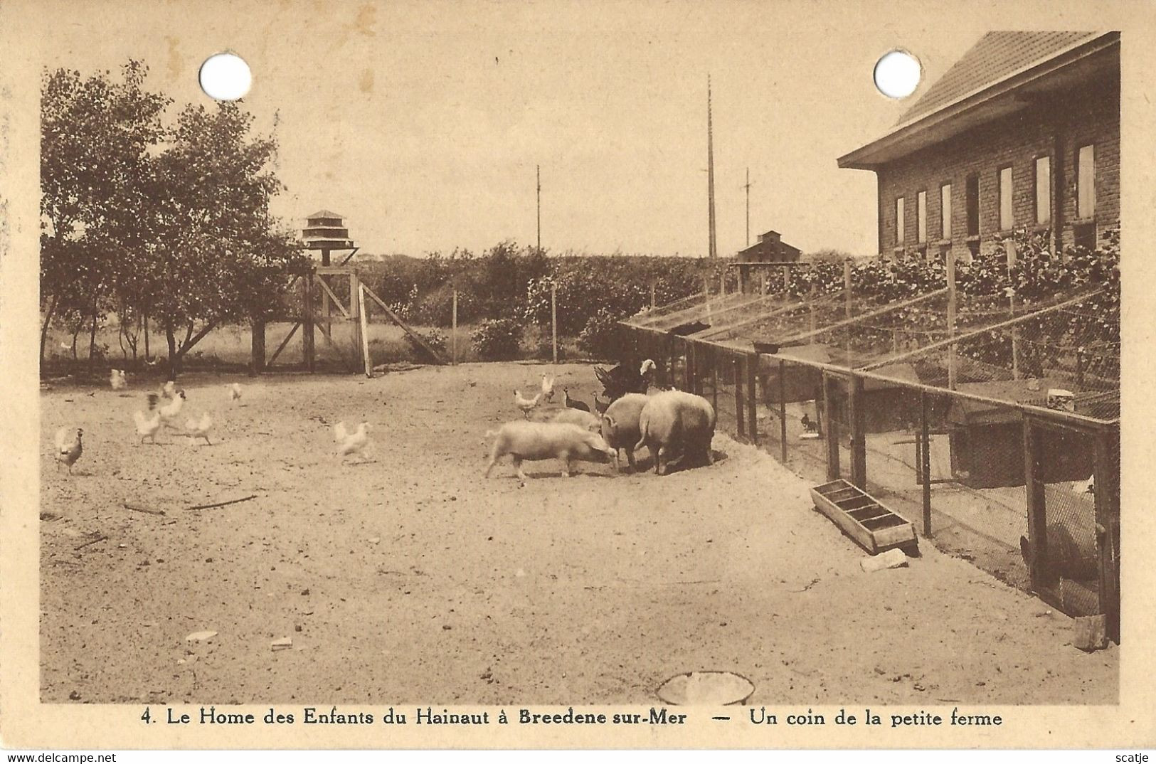 Breedene Sur-Mer  -  Un Coin De La Petite Ferme   -   KAART GEPERFOREERD!!   1934   Naar   St. Gilles Bruxelles - Bredene